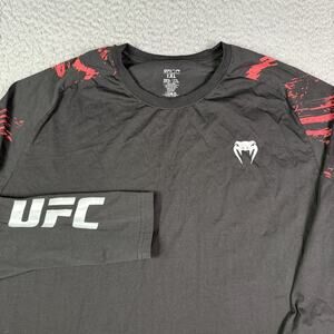UFC Venum Fight Week 2.0 Shirt Mens XL Black Stretch Long Sleeve Graphic
